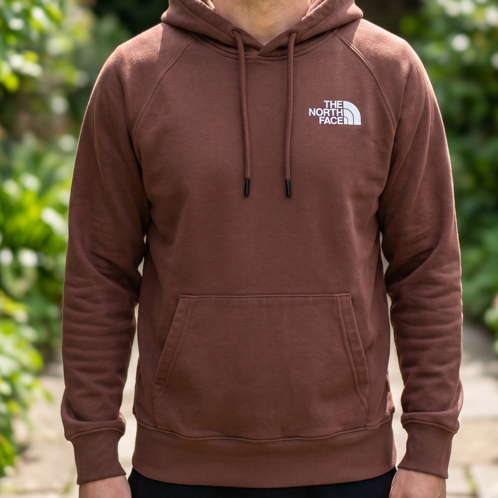 The North Face Mens Brown Never Stop Exploring Box Logo Pullover Hoodie Small